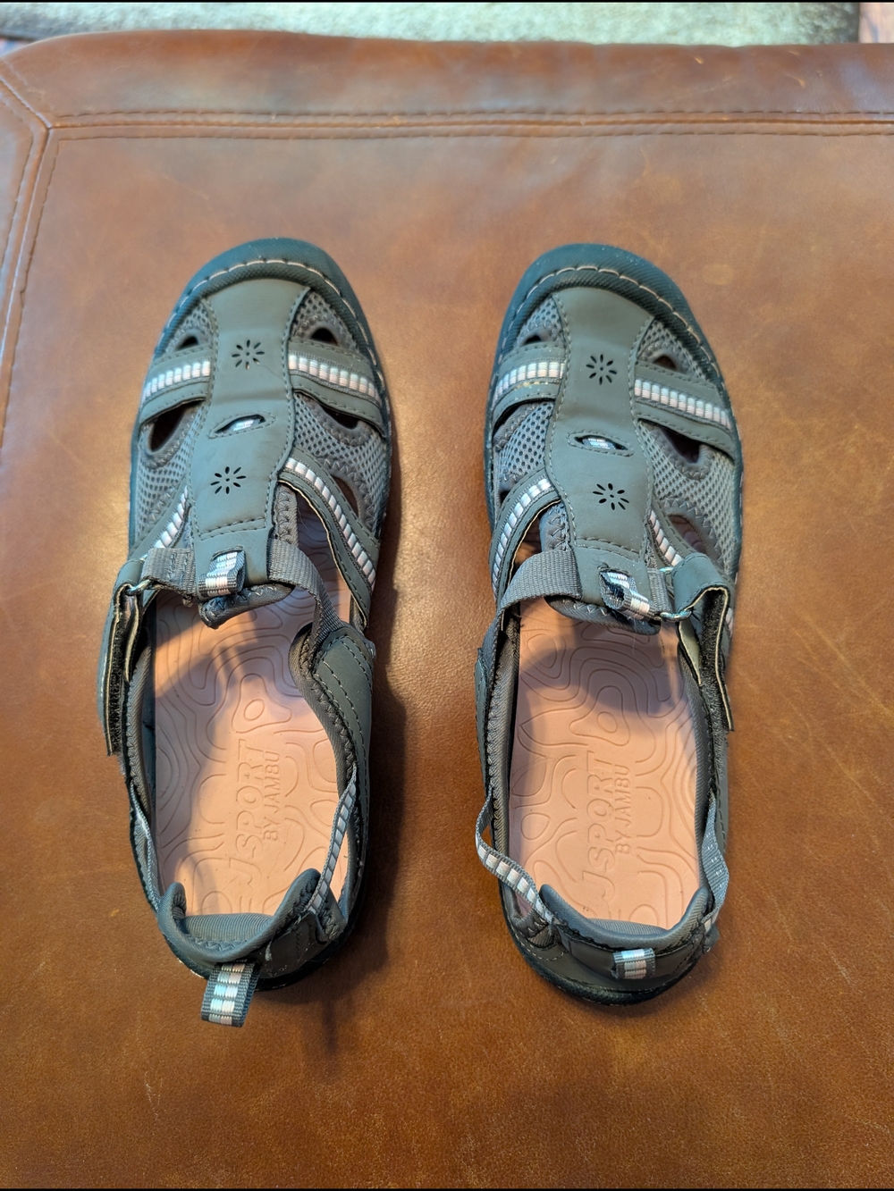 JSport by Jambu Women's Gray and Pink Athletic Sandal Shoes